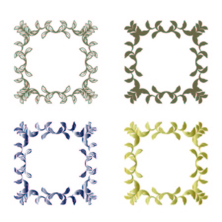 leaf frame for design materialのイラスト素材