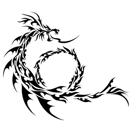 Tribal dragon for design materialのイラスト素材