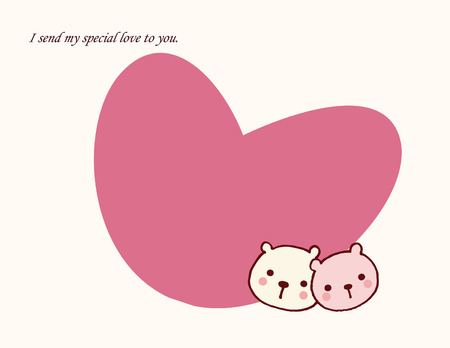 little bear Lovers for Valentine's Dayのイラスト素材
