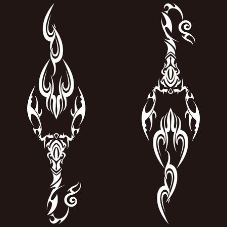 Tribal-Scorpion illustration pattern.のイラスト素材