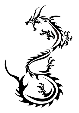 A tribal dragon illustrationのイラスト素材