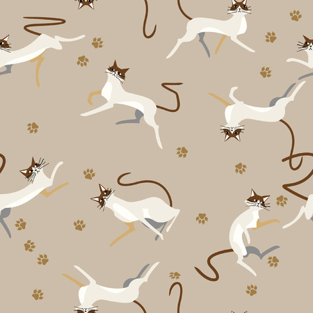 Seamless cat Patternのイラスト素材