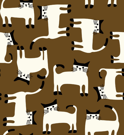Seamless cat patternのイラスト素材