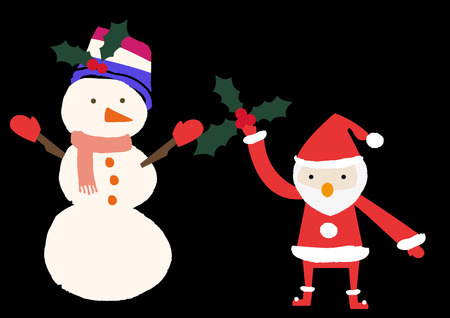 Season clip art. Santa Claus.Happy holiday.のイラスト素材