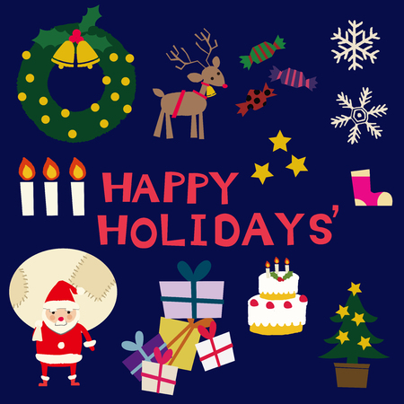 Season clip art. Santa Claus.のイラスト素材