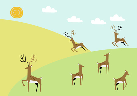Image of rabbit and spring grassland.のイラスト素材