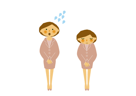 Businesswoman clip art. Female manager. A person's gesture. Secretary. Office Lady. Receptionist. Guide. Clip art of a person's gesture.のイラスト素材