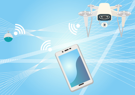 Image of artificial intelligence. Image material of the near future. Technology of the near future. Communication with artificial intelligence. Image of artificial intelligence and network. Technology clip art.のイラスト素材