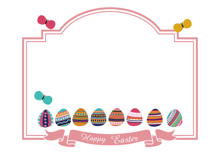 An image of Easter. Design material for Easter. message card. Illustration of the event. Easter egg design.のイラスト素材