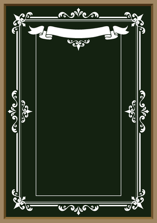 Collection of the frame design. The background material. Collection of wallpapers. Image of blackboard. Blackboard frame material. Welcome board frame. Frame design for signs.のイラスト素材