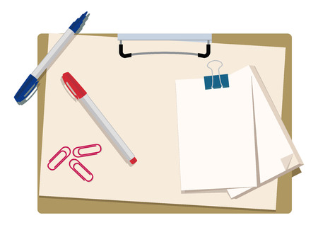 Illustration of the clipboard and pen.のイラスト素材