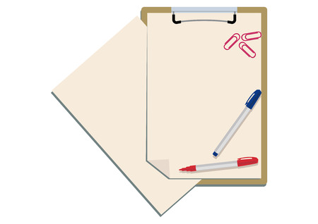 Illustration of the clipboard and pen.のイラスト素材