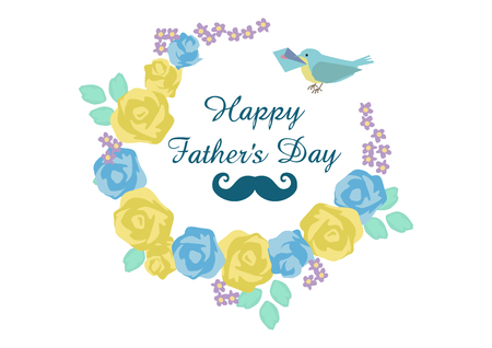 Frame for Father's Day. Wreath. Decoration for Father's Day. Design material.のイラスト素材