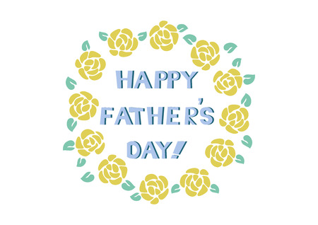 Frame for Father's Day. Wreath. Decoration for Father's Day. Design material.のイラスト素材