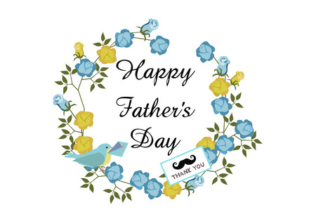 Frame for Father's Day. Wreath. Decoration for Father's Day. Design material.のイラスト素材