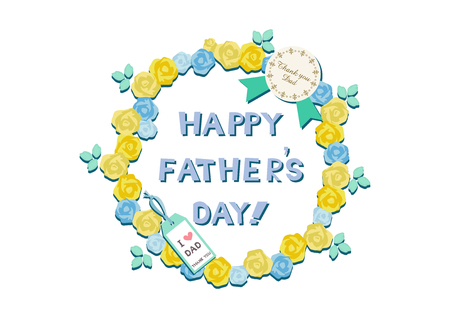Frame for Father's Day. Wreath. Decoration for Father's Day. Design material.のイラスト素材