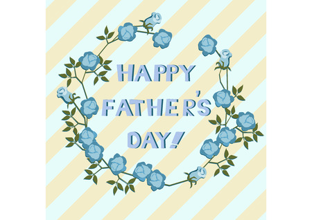 Frame for Father's Day. Wreath. Decoration for Father's Day. Design material.のイラスト素材