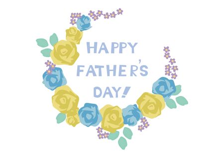 Frame for Father's Day. Wreath. Decoration for Father's Day. Design material.のイラスト素材