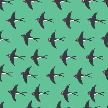 Seamless wallpaper.ãTextile pattern.ã"Swallow"のイラスト素材