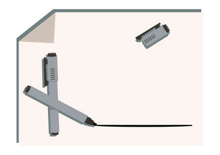 Illustration of note paper and pen.
Stationery clip art.
Illustration material.のイラスト素材