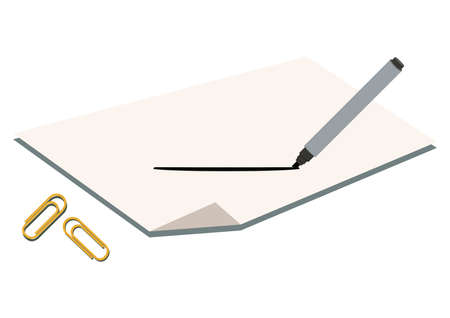 Illustration of note paper and pen.
Stationery clip art.
Illustration material.のイラスト素材