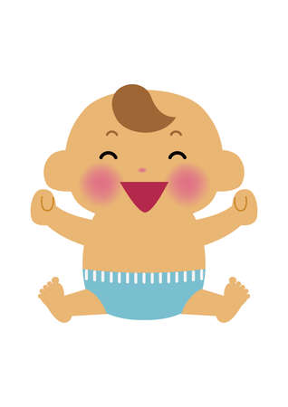 A baby illustration.
A newborn clip art,
design material "Newborn baby".のイラスト素材