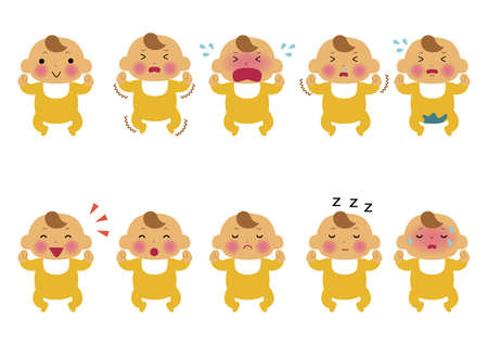 Baby Illustration Set "Newborn baby".
Illustration material of a person.のイラスト素材