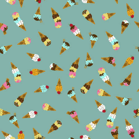 Ice cream pattern.
Seamless pattern. Material for wallpaper and wrapping paper. Textile design.のイラスト素材
