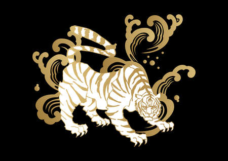An Illustration of Japanese pattern âtigerâ.
A Zodiac clip art. For embroidery and stickers.のイラスト素材