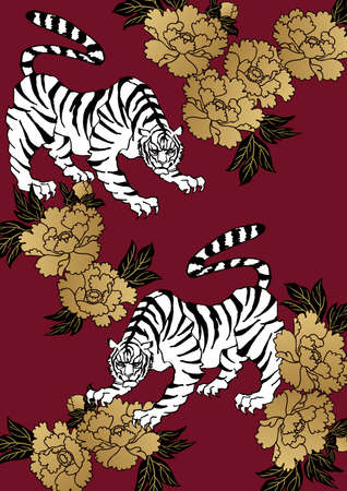 An Illustration of Japanese pattern âtigerâ.
A Zodiac clip art. For embroidery and stickers.のイラスト素材
