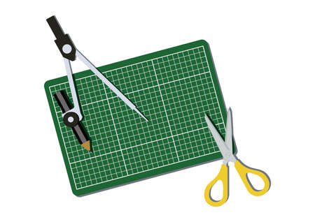 An illustration of stationeries.
clip art of a compass.のイラスト素材