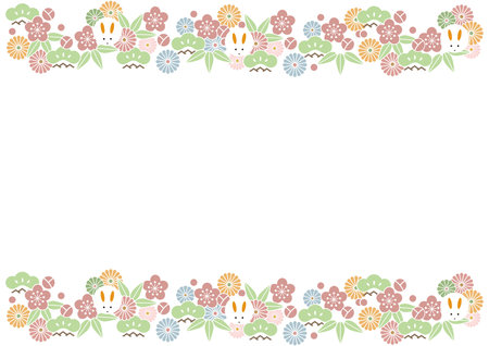 Design materials templates.
A Frame design of Japanese pattern "rabbit" for New Year's decoration.のイラスト素材