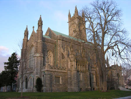 Church in fallの写真素材
