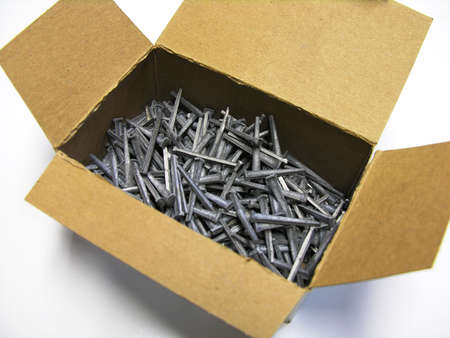 Box of Square Nailsの写真素材