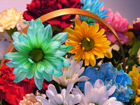 Flowers in a basket.の写真素材