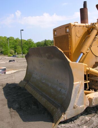 Closeup of blade on a Bulldozer used in construction.の写真素材