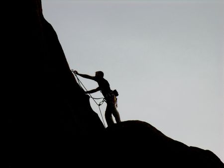  Rock Climber at duskの写真素材