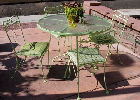 Outdoor table and chair set.の写真素材