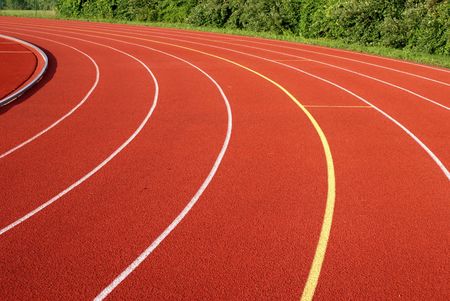 Curve lanes on a running track.の写真素材