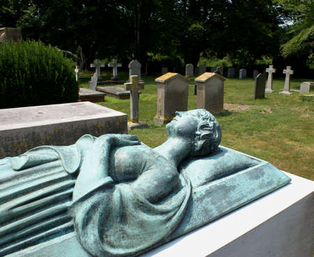 Burial monument with the figure of a woman の写真素材