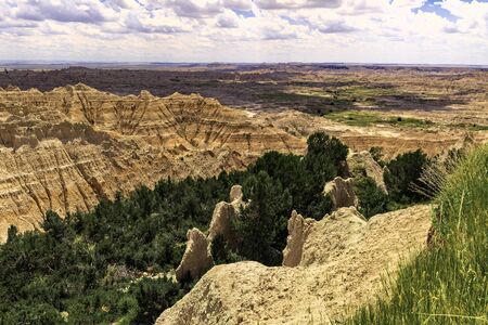 Badlands Landscape with Fin Rock Formationの写真素材