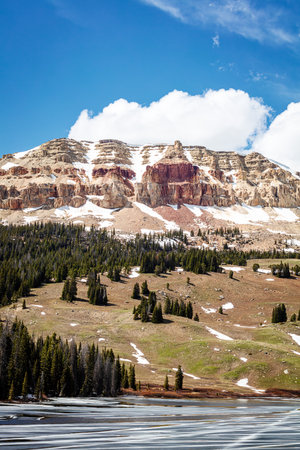Beartooth Lake and Butte, Wyoming, United States of America, USAの写真素材