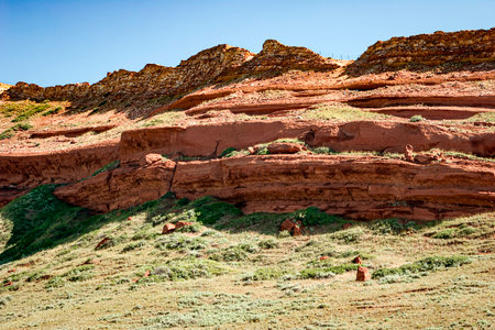landscape on the Wyoming badlands wilderness in the United States of America
