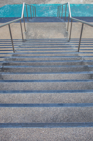 The hight staircase go down to groundの写真素材