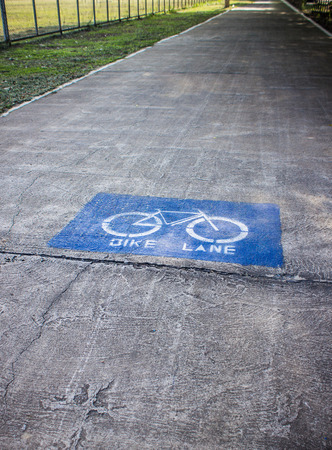 The bike lane on the ground wayの写真素材