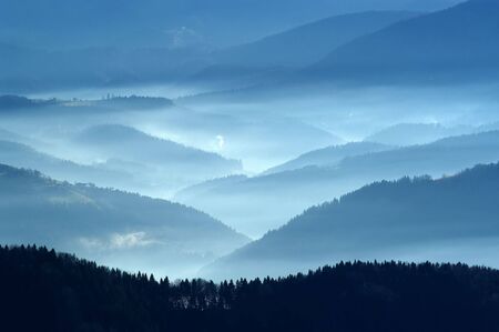                                 Autumn view from mountainsの写真素材