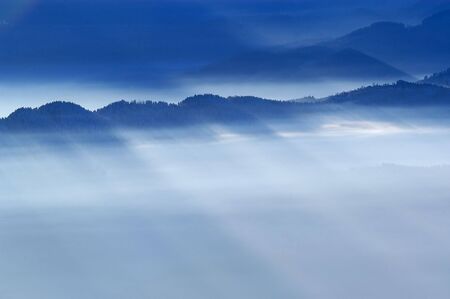      Foggy view from mountains                          の写真素材