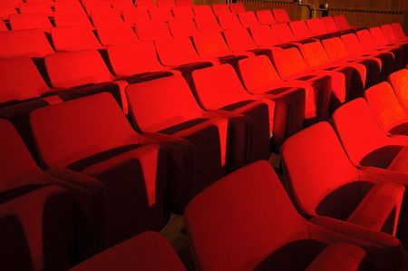     Red seats in public hall                            の写真素材