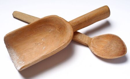  Wooden spoon for flour                               の写真素材