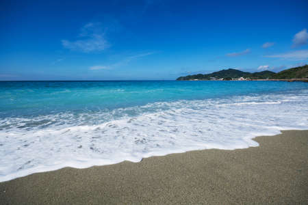 Wakimisaki beach in Nagasaki, Japan.の写真素材